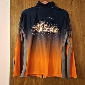 GK Elite gymnastics jacket. Adult large. Navy blue and orange